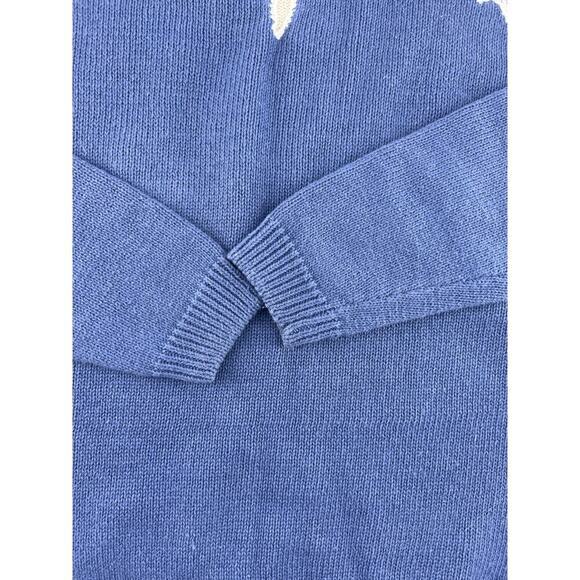 Vintage Ninon de Lenclos Sweater Women Small Light Blue Embroidery Floral Granny - Picture 8 of 9